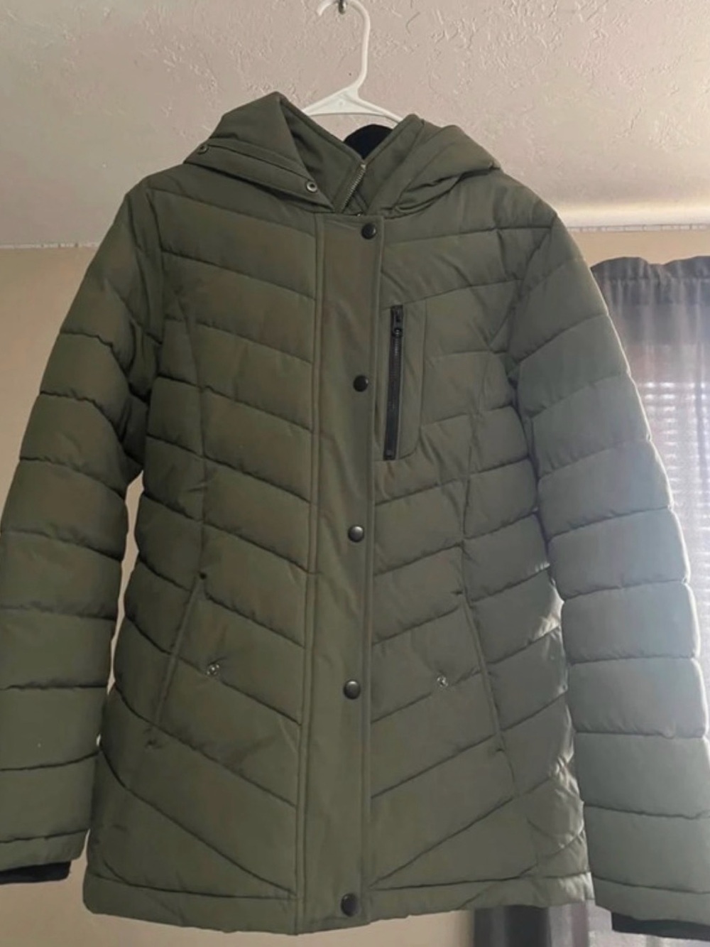 Swiss Tech Warm Olive Coat – Size M